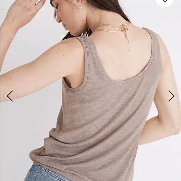 Madewell Top Womens Small NWT Eastover Tank Ribbed Tan Brown Basic Casual Knit - Picture 2 of 11